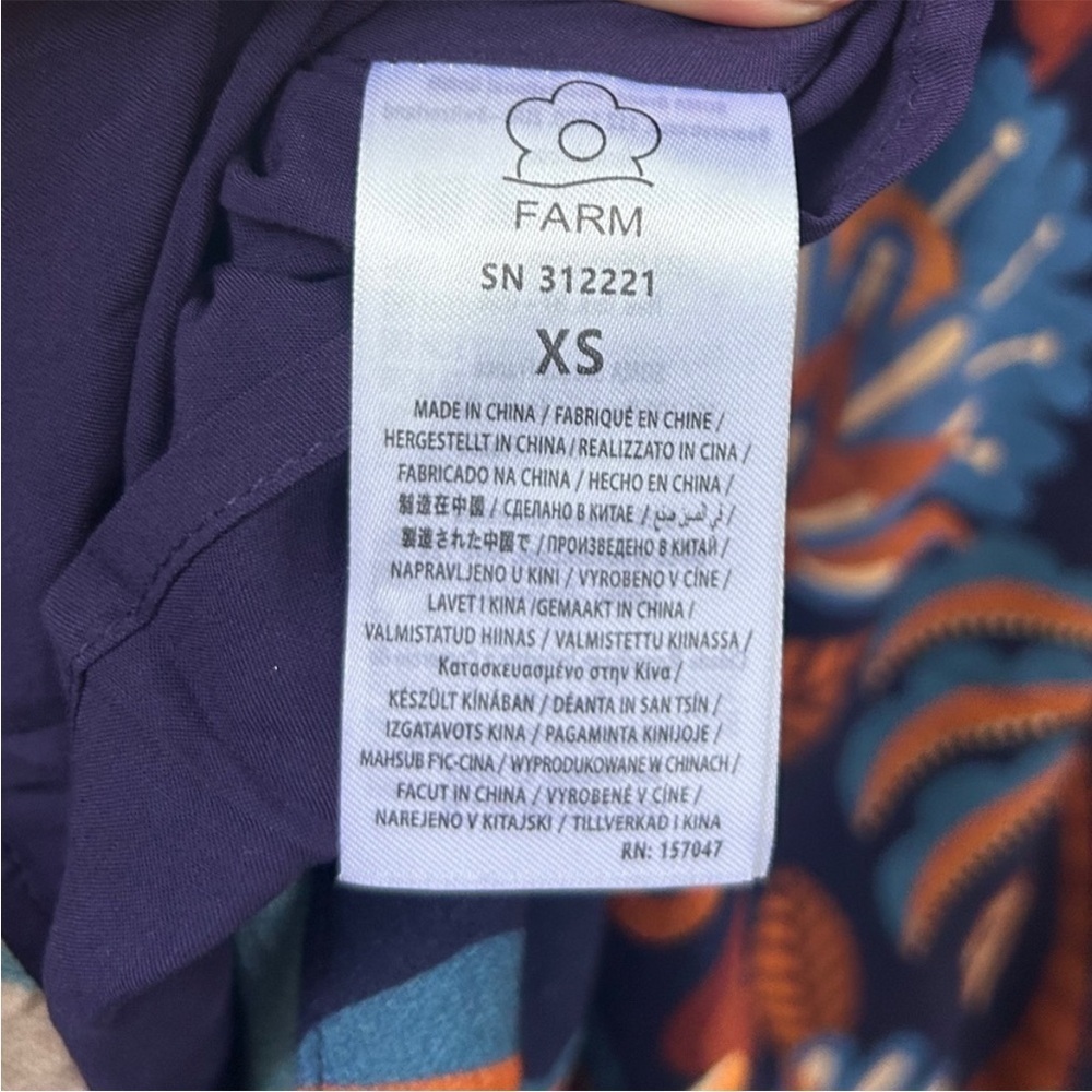 NWT Farm Rio Blue Nature Beauty Long Sleeve Maxi Dress - Picture 5 of 9
